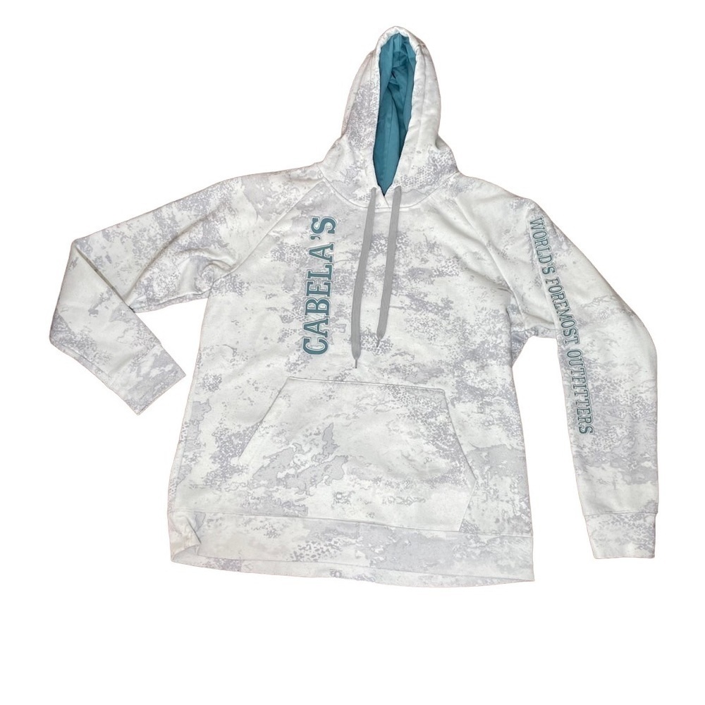 Cabela’s White and Grey Hoodie Size Large